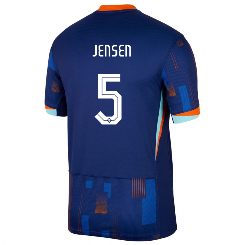 Kandiny Niño Camiseta Países Bajos Koen Jensen #5 Azul 2ª Equipación 24-26 La Camisa Chile