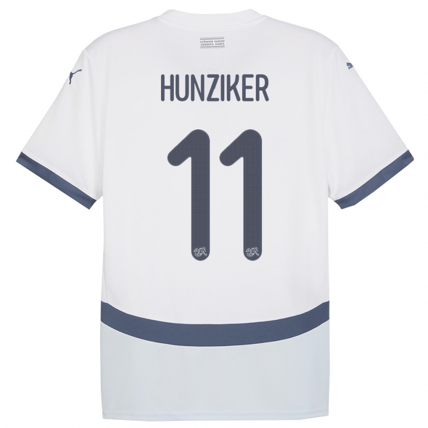 Kandiny Niño Camiseta Suiza Andrin Hunziker #11 Blanco 2ª Equipación 24-26 La Camisa Chile