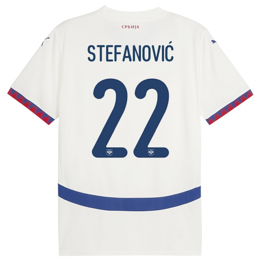 Kandiny Niño Camiseta Serbia Dejana Stefanovic #22 Blanco 2ª Equipación 24-26 La Camisa Chile