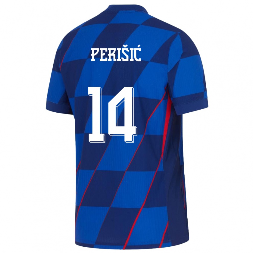 Kandiny Niño Camiseta Croacia Ivan Perisic #14 Azul 2ª Equipación 24-26 La Camisa Chile