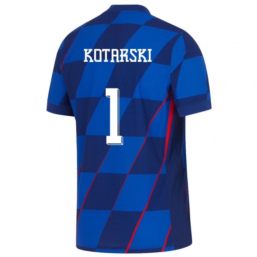 Kandiny Niño Camiseta Croacia Dominik Kotarski #1 Azul 2ª Equipación 24-26 La Camisa Chile