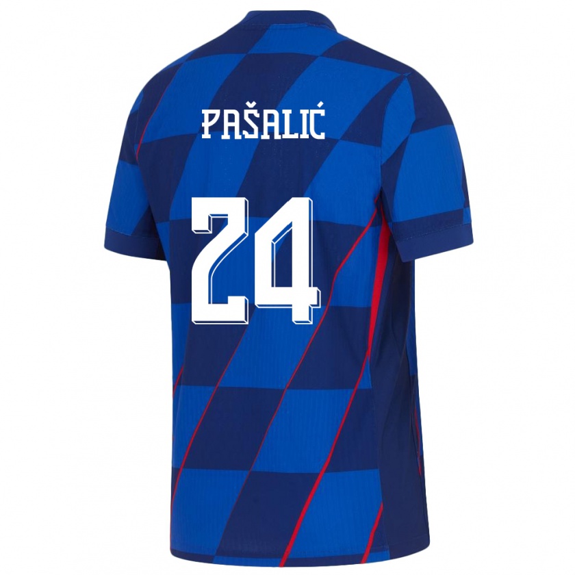 Kandiny Niño Camiseta Croacia Marco Pasalic #24 Azul 2ª Equipación 24-26 La Camisa Chile