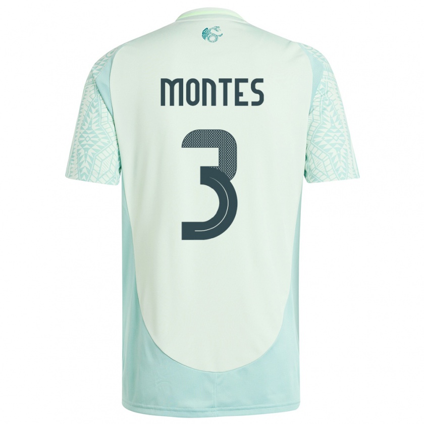 Kandiny Niño Camiseta México Cesar Montes #3 Lino Verde 2ª Equipación 24-26 La Camisa Chile