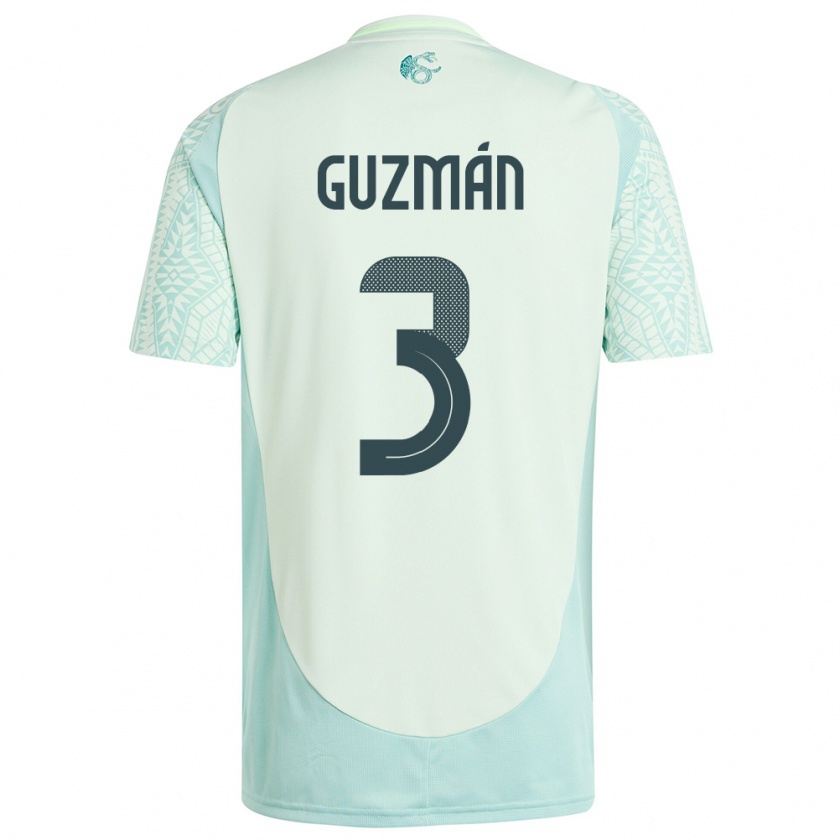 Kandiny Niño Camiseta México Victor Guzman #3 Lino Verde 2ª Equipación 24-26 La Camisa Chile