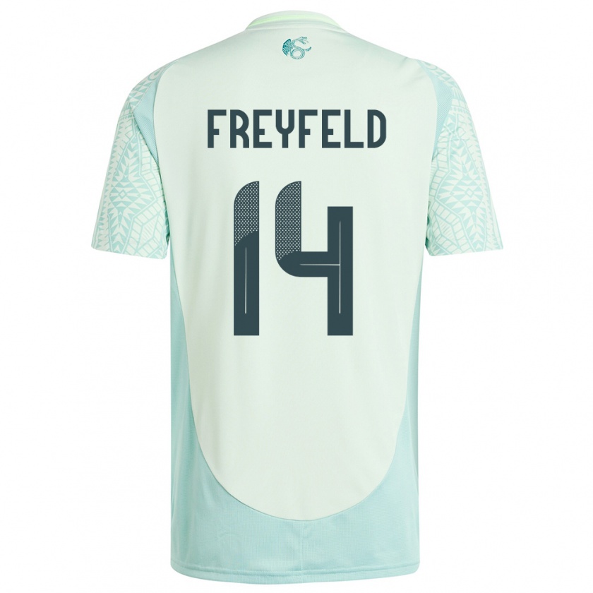 Kandiny Niño Camiseta México Emiliano Freyfeld #14 Lino Verde 2ª Equipación 24-26 La Camisa Chile