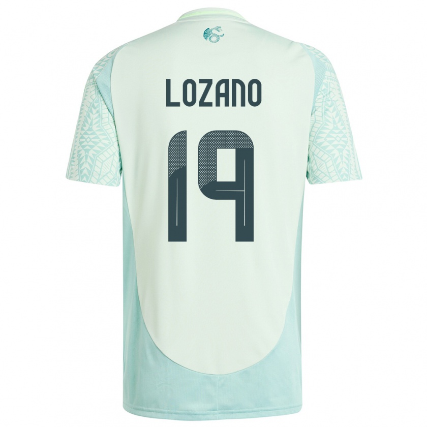 Kandiny Niño Camiseta México Esteban Lozano #19 Lino Verde 2ª Equipación 24-26 La Camisa Chile