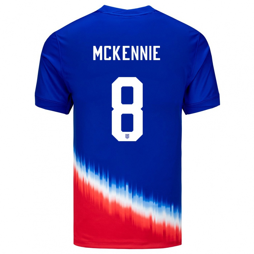 Kandiny Niño Camiseta Estados Unidos Weston Mckennie #8 Azul 2ª Equipación 24-26 La Camisa Chile