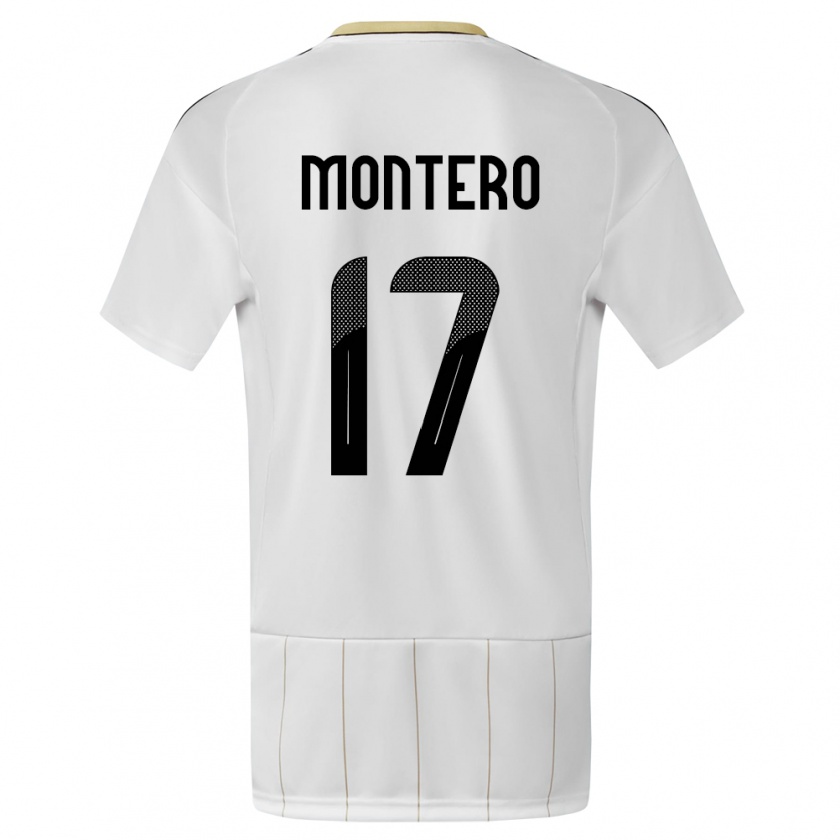 Kandiny Niño Camiseta Costa Rica Michelle Montero #17 Blanco 2ª Equipación 24-26 La Camisa Chile