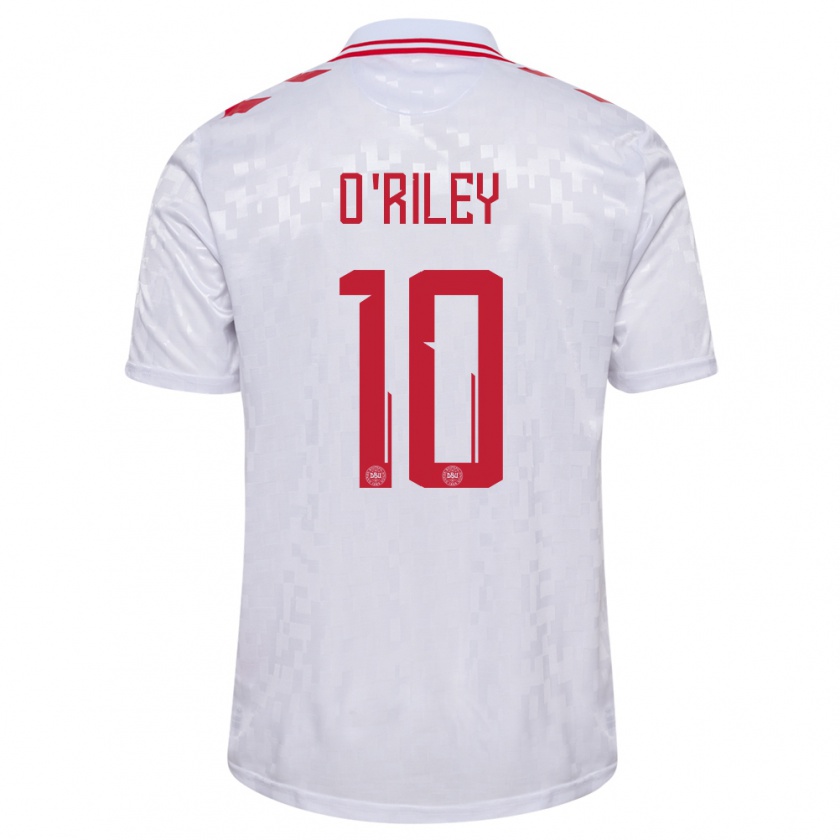 Kandiny Niño Camiseta Dinamarca Matt O'riley #10 Blanco 2ª Equipación 24-26 La Camisa Chile