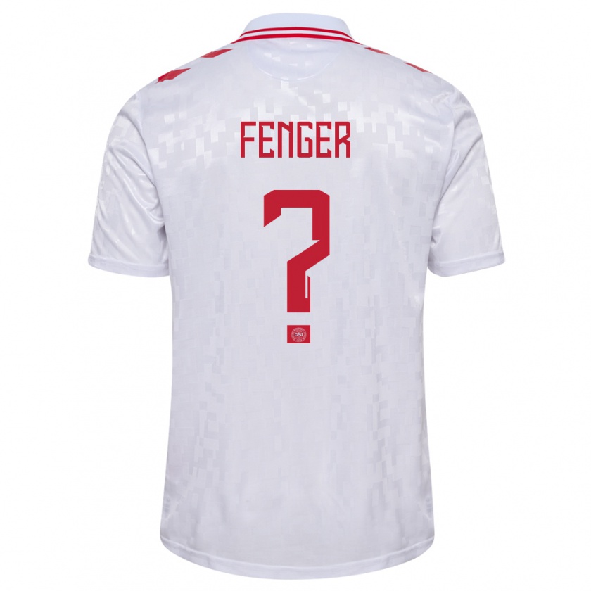 Kandiny Niño Camiseta Dinamarca Oskar Fenger #0 Blanco 2ª Equipación 24-26 La Camisa Chile