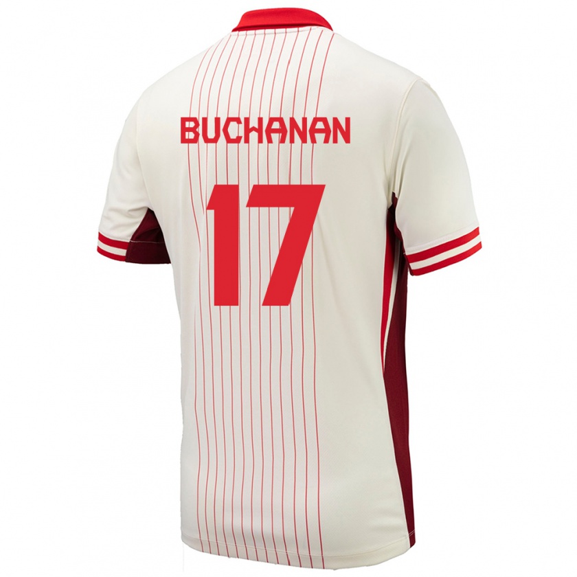 Kandiny Niño Camiseta Canadá Tajon Buchanan #17 Blanco 2ª Equipación 24-26 La Camisa Chile