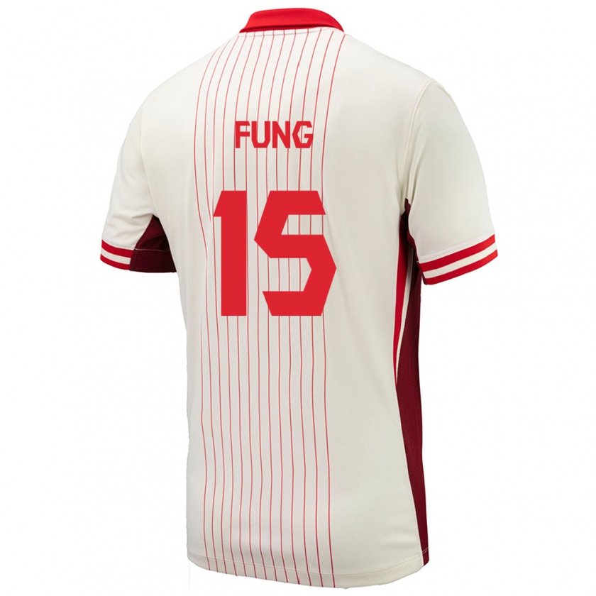 Kandiny Niño Camiseta Canadá Victor Fung #15 Blanco 2ª Equipación 24-26 La Camisa Chile