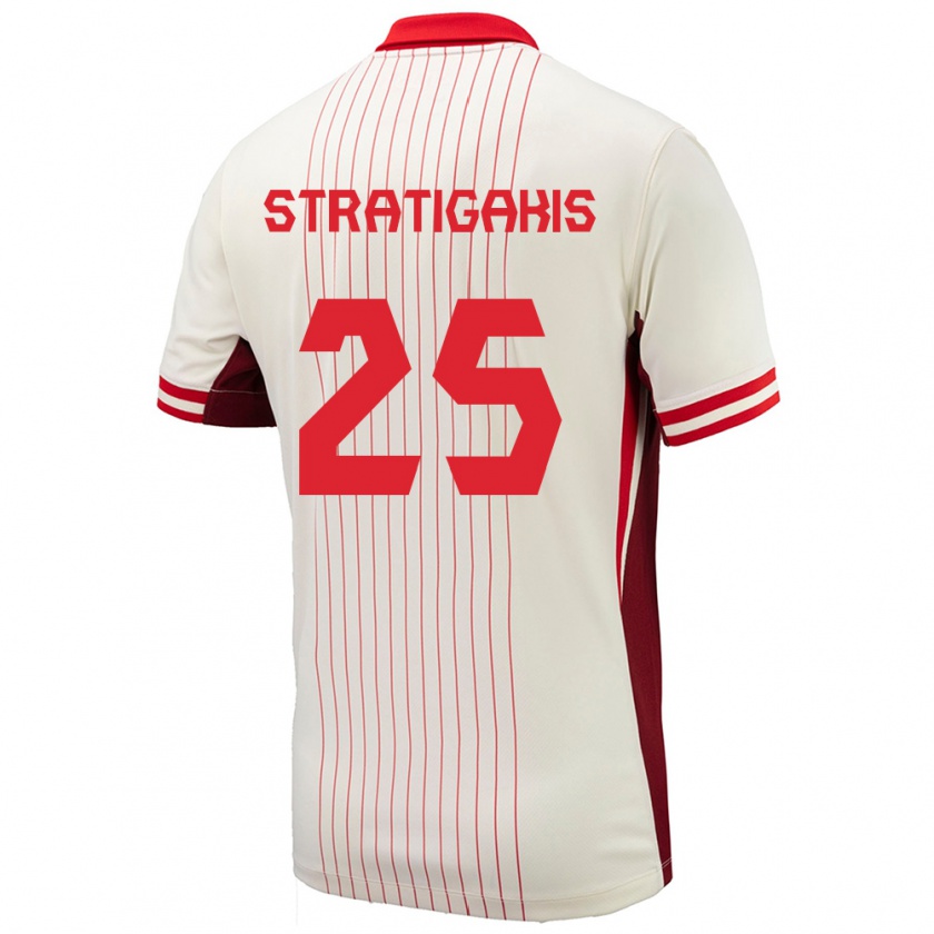 Kandiny Niño Camiseta Canadá Sarah Stratigakis #25 Blanco 2ª Equipación 24-26 La Camisa Chile