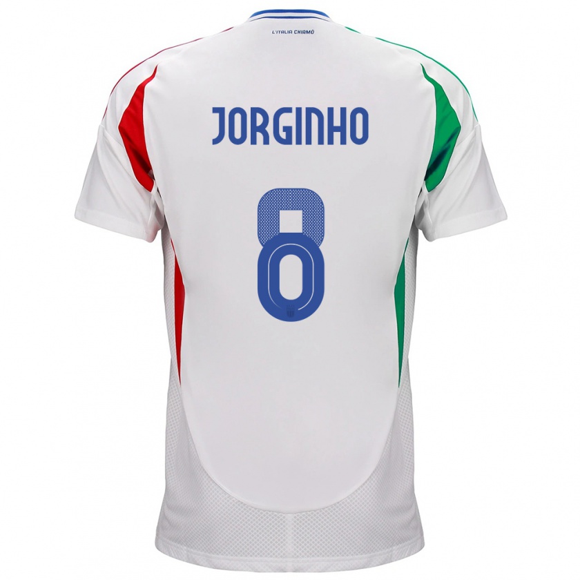 Kandiny Niño Camiseta Italia Jorginho #8 Blanco 2ª Equipación 24-26 La Camisa Chile