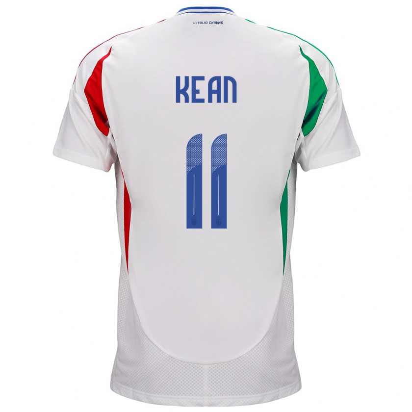 Kandiny Niño Camiseta Italia Moise Kean #11 Blanco 2ª Equipación 24-26 La Camisa Chile