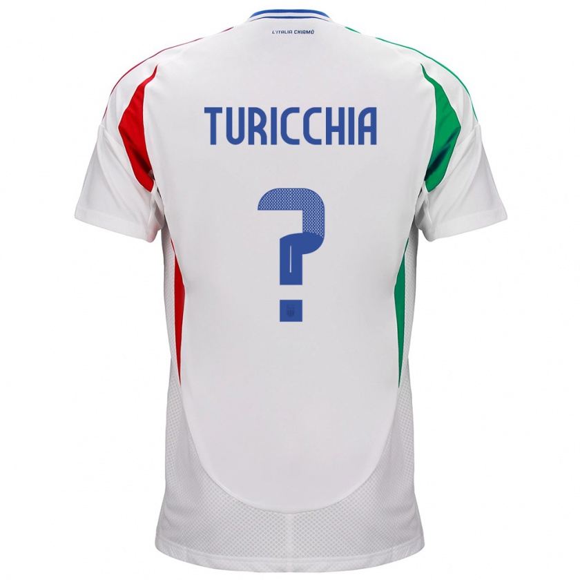 Kandiny Niño Camiseta Italia Riccardo Turicchia #0 Blanco 2ª Equipación 24-26 La Camisa Chile