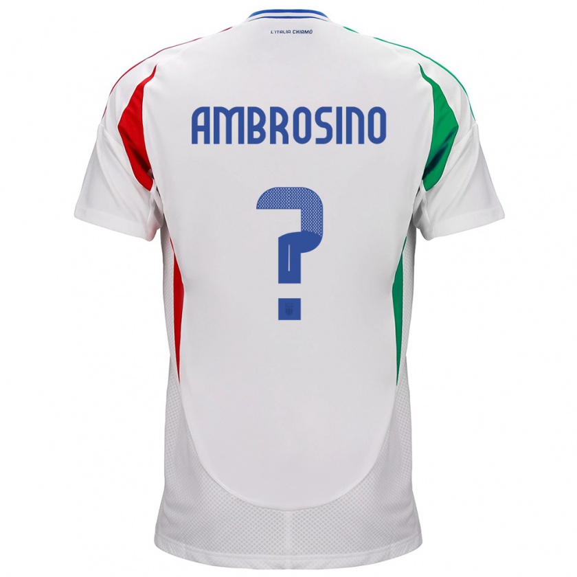 Kandiny Niño Camiseta Italia Giuseppe Ambrosino #0 Blanco 2ª Equipación 24-26 La Camisa Chile