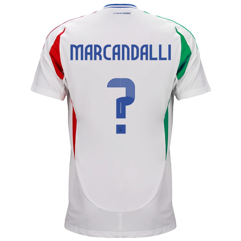 Kandiny Niño Camiseta Italia Alessandro Marcandalli #0 Blanco 2ª Equipación 24-26 La Camisa Chile