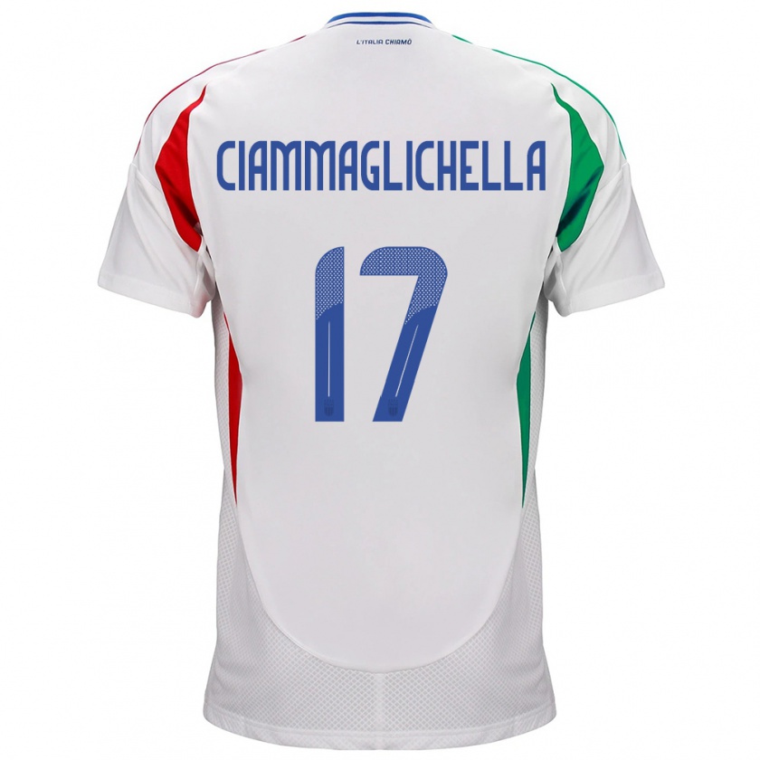 Kandiny Niño Camiseta Italia Aaron Ciammaglichella #17 Blanco 2ª Equipación 24-26 La Camisa Chile