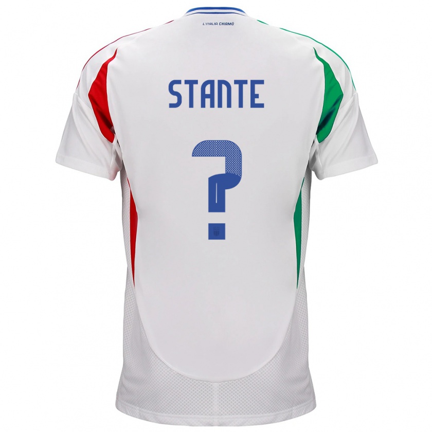 Kandiny Niño Camiseta Italia Francesco Stante #0 Blanco 2ª Equipación 24-26 La Camisa Chile