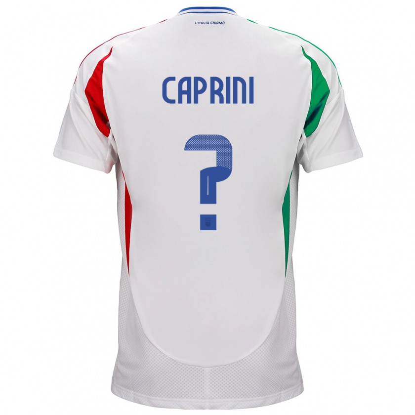 Kandiny Niño Camiseta Italia Maat Daniel Caprini #0 Blanco 2ª Equipación 24-26 La Camisa Chile