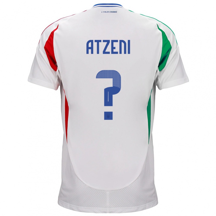Kandiny Niño Camiseta Italia Davide Atzeni #0 Blanco 2ª Equipación 24-26 La Camisa Chile