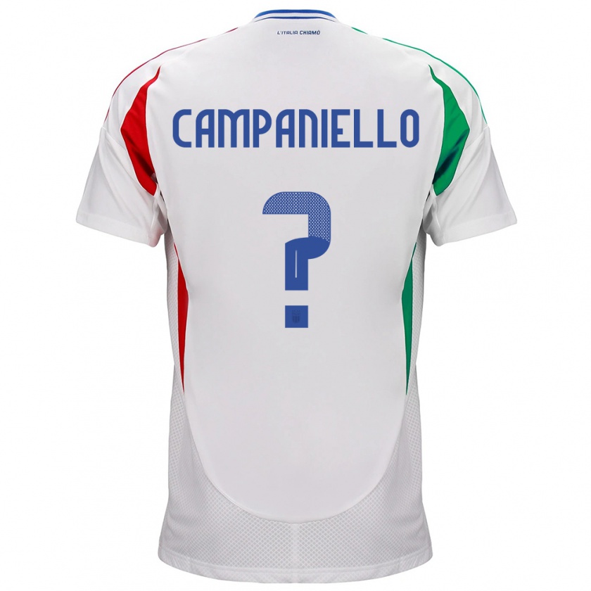 Kandiny Niño Camiseta Italia Thomas Campaniello #0 Blanco 2ª Equipación 24-26 La Camisa Chile