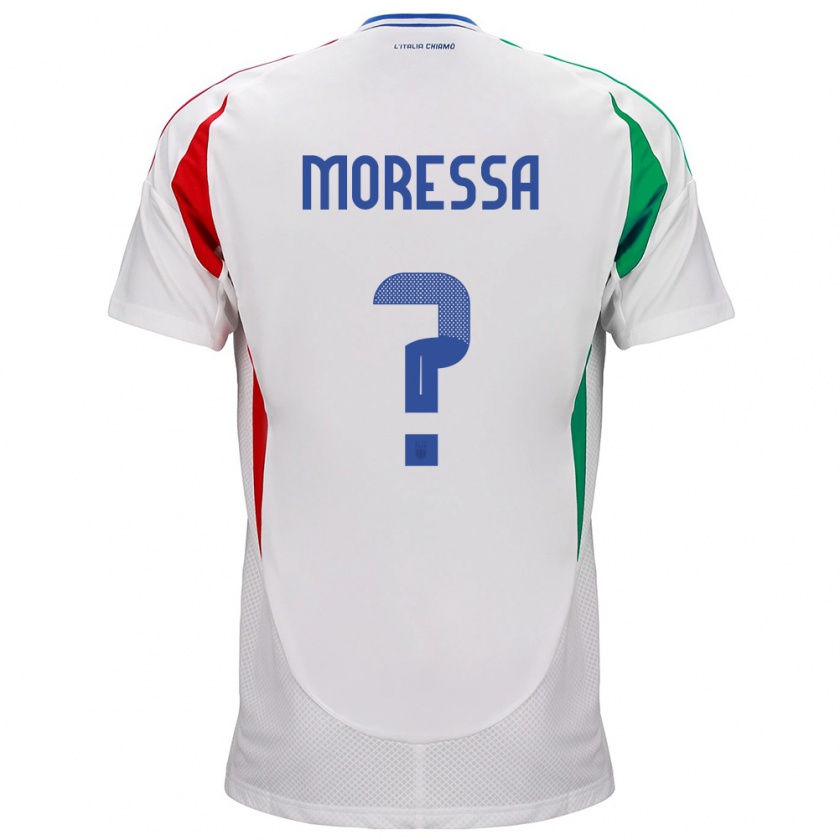 Kandiny Niño Camiseta Italia Kevin Moressa #0 Blanco 2ª Equipación 24-26 La Camisa Chile