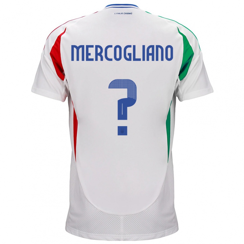 Kandiny Niño Camiseta Italia Mattia Mercogliano #0 Blanco 2ª Equipación 24-26 La Camisa Chile