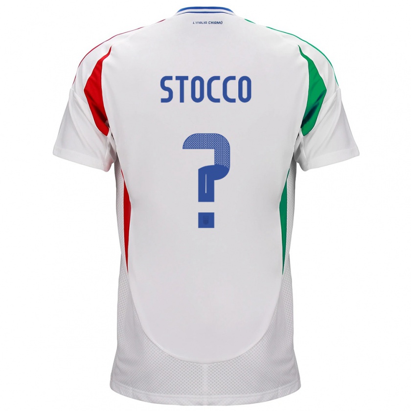 Kandiny Niño Camiseta Italia Pietro Stocco #0 Blanco 2ª Equipación 24-26 La Camisa Chile