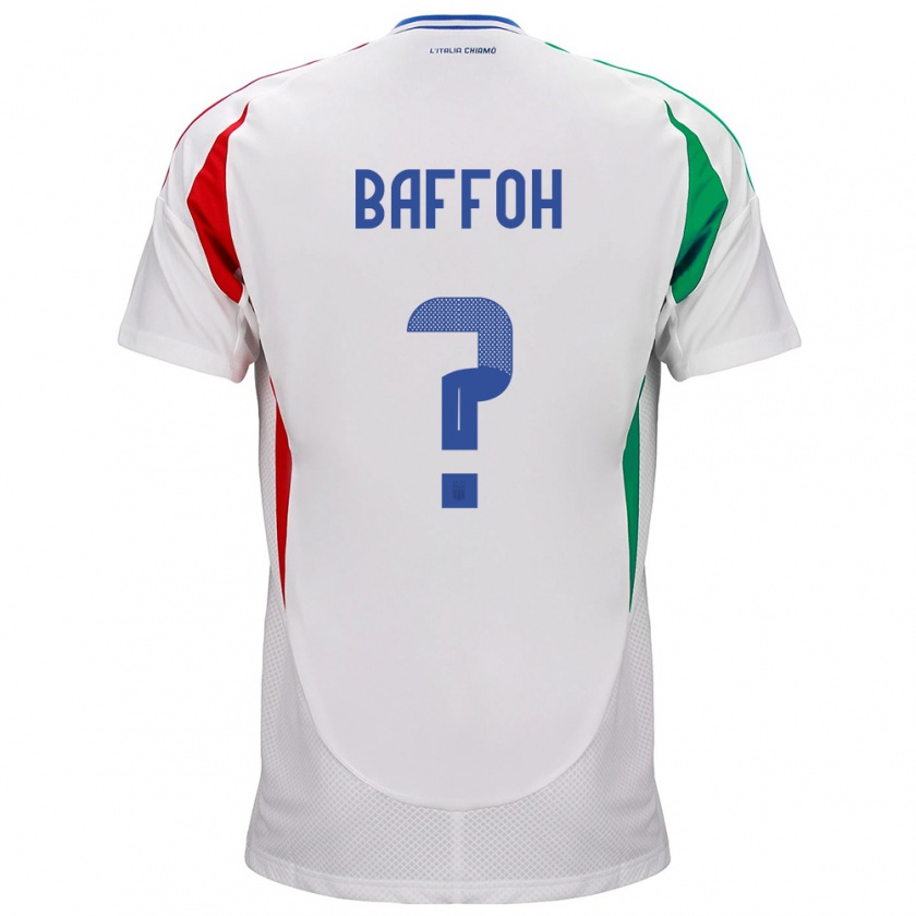 Kandiny Niño Camiseta Italia Jeffrey Baffoh #0 Blanco 2ª Equipación 24-26 La Camisa Chile
