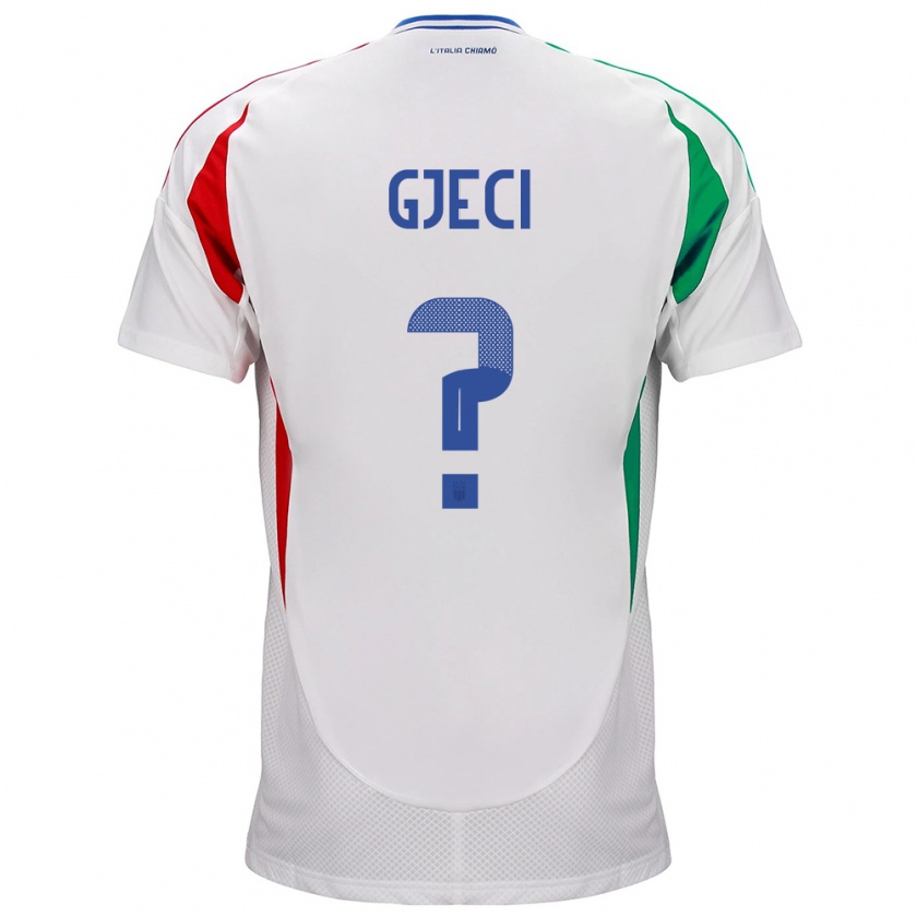 Kandiny Niño Camiseta Italia Delis Gjeci #0 Blanco 2ª Equipación 24-26 La Camisa Chile