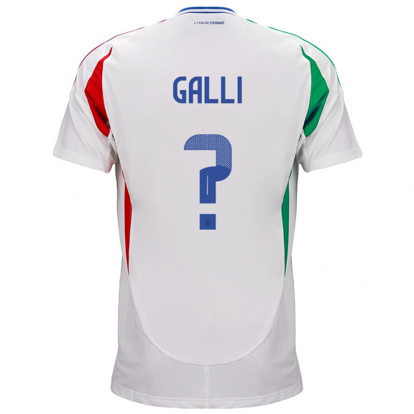 Kandiny Niño Camiseta Italia Aurora Galli #0 Blanco 2ª Equipación 24-26 La Camisa Chile