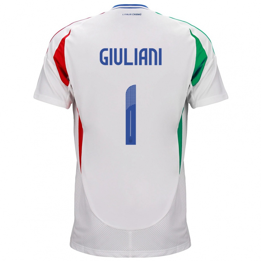 Kandiny Niño Camiseta Italia Laura Giuliani #1 Blanco 2ª Equipación 24-26 La Camisa Chile