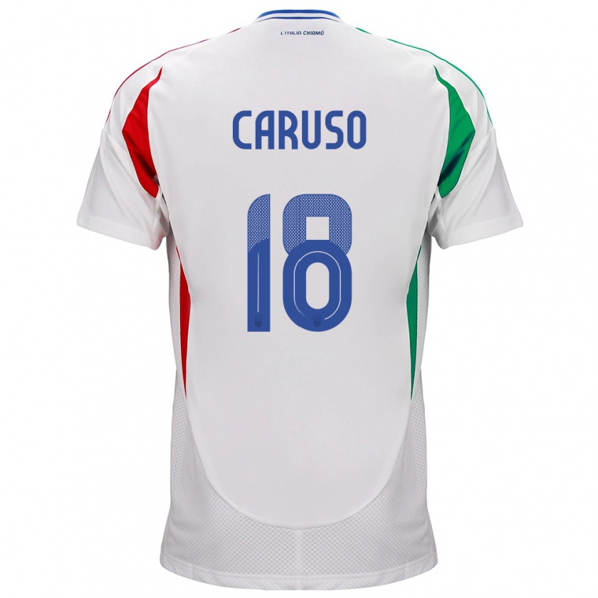 Kandiny Niño Camiseta Italia Arianna Caruso #18 Blanco 2ª Equipación 24-26 La Camisa Chile