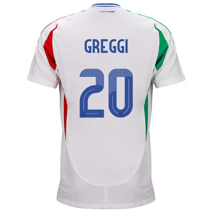 Kandiny Niño Camiseta Italia Giada Greggi #20 Blanco 2ª Equipación 24-26 La Camisa Chile