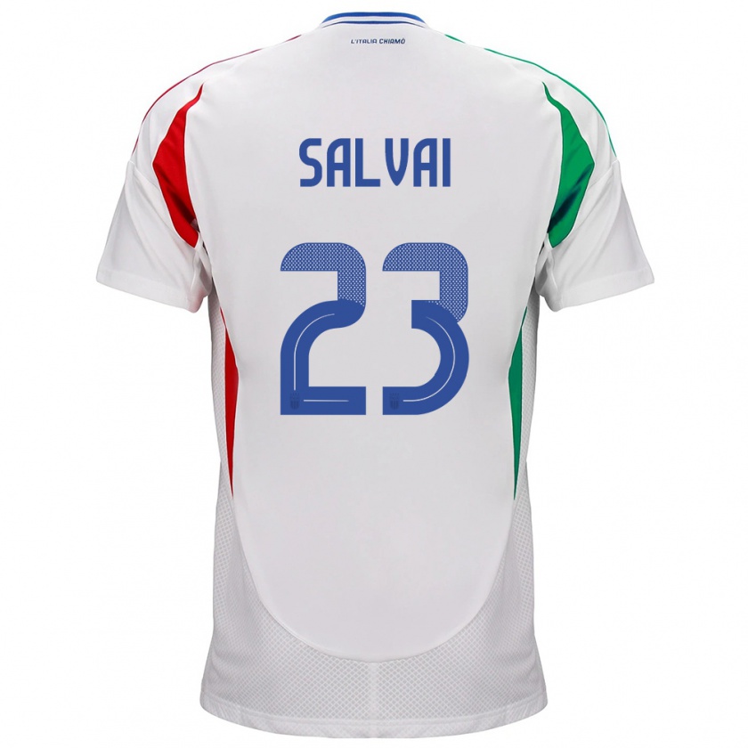 Kandiny Niño Camiseta Italia Cecilia Salvai #23 Blanco 2ª Equipación 24-26 La Camisa Chile