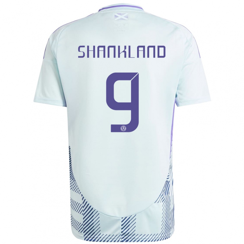 Kandiny Niño Camiseta Escocia Lawrence Shankland #9 Azul Menta Claro 2ª Equipación 24-26 La Camisa Chile