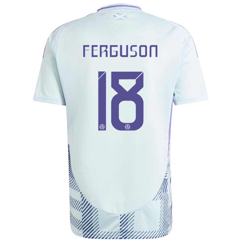 Kandiny Niño Camiseta Escocia Lewis Ferguson #18 Azul Menta Claro 2ª Equipación 24-26 La Camisa Chile