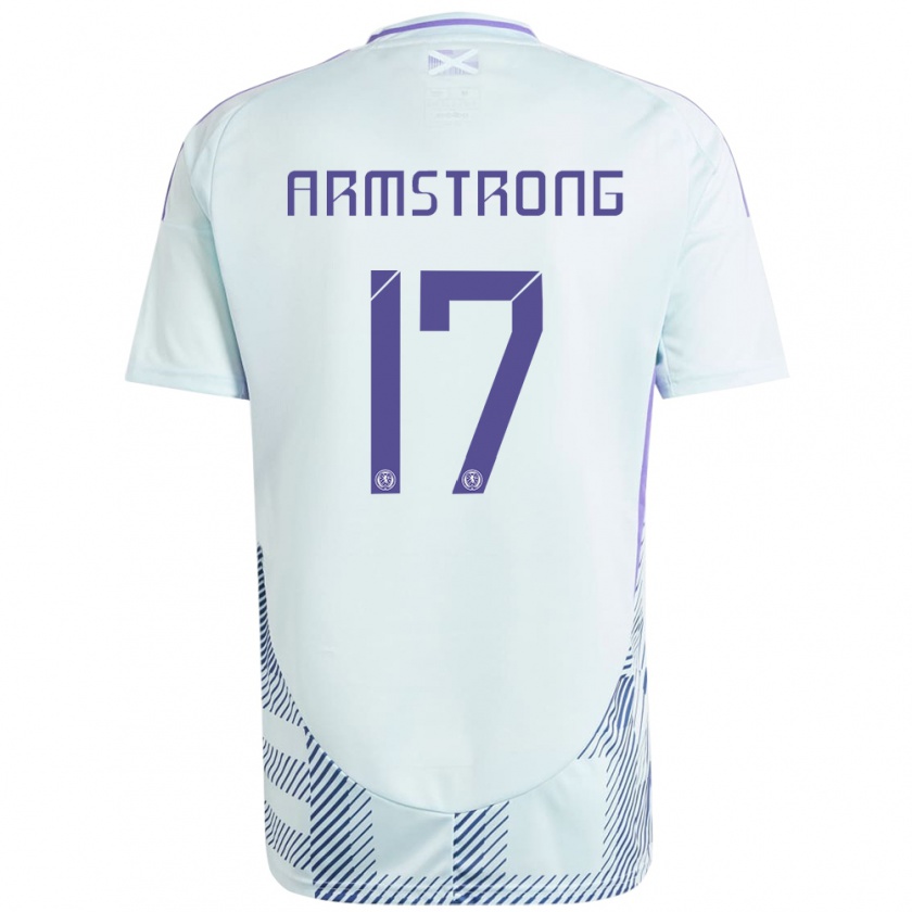 Kandiny Niño Camiseta Escocia Stuart Armstrong #17 Azul Menta Claro 2ª Equipación 24-26 La Camisa Chile