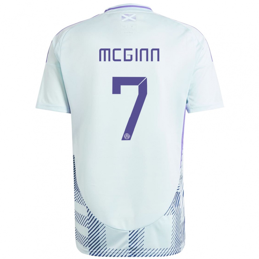 Kandiny Niño Camiseta Escocia John Mcginn #7 Azul Menta Claro 2ª Equipación 24-26 La Camisa Chile