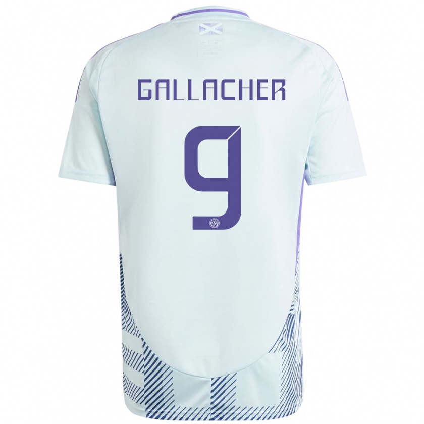 Kandiny Niño Camiseta Escocia Amy Gallacher #9 Azul Menta Claro 2ª Equipación 24-26 La Camisa Chile