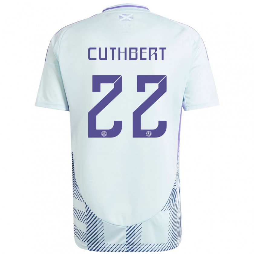 Kandiny Niño Camiseta Escocia Erin Cuthbert #22 Azul Menta Claro 2ª Equipación 24-26 La Camisa Chile