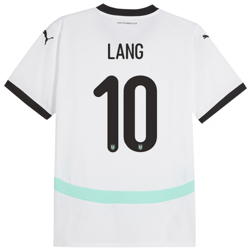 Kandiny Niño Camiseta Austria Christoph Lang #10 Blanco 2ª Equipación 24-26 La Camisa Chile