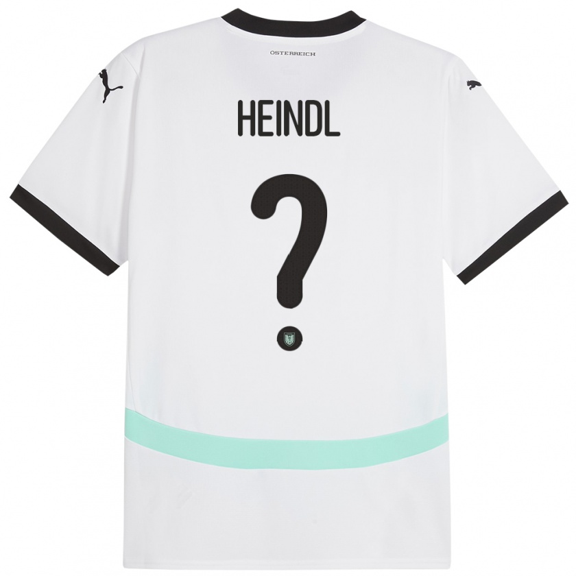 Kandiny Niño Camiseta Austria David Heindl #0 Blanco 2ª Equipación 24-26 La Camisa Chile