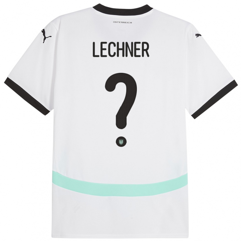 Kandiny Niño Camiseta Austria Dominik Lechner #0 Blanco 2ª Equipación 24-26 La Camisa Chile