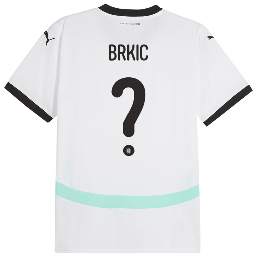 Kandiny Niño Camiseta Austria Tarik Brkic #0 Blanco 2ª Equipación 24-26 La Camisa Chile