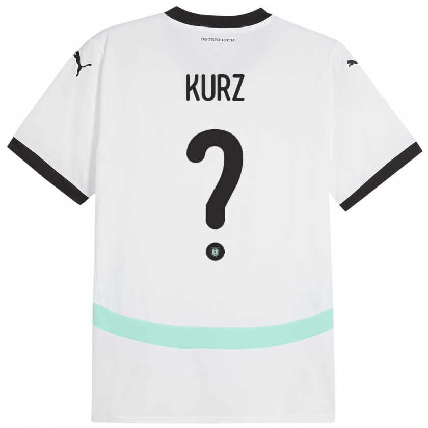 Kandiny Niño Camiseta Austria Marcel Kurz #0 Blanco 2ª Equipación 24-26 La Camisa Chile