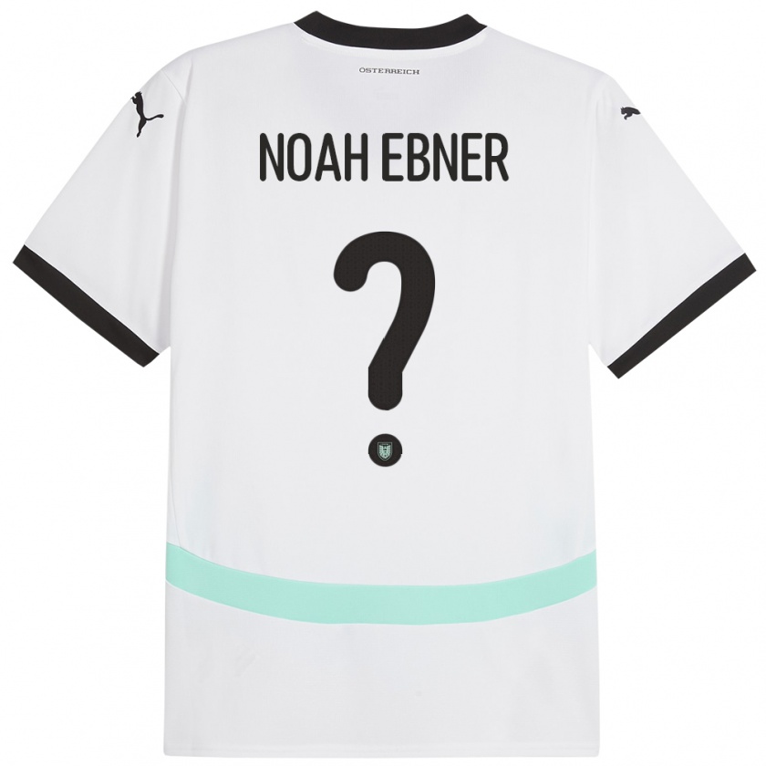 Kandiny Niño Camiseta Austria Noah Ebner #0 Blanco 2ª Equipación 24-26 La Camisa Chile