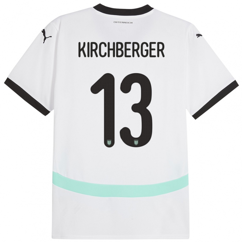 Kandiny Niño Camiseta Austria Virginia Kirchberger #13 Blanco 2ª Equipación 24-26 La Camisa Chile